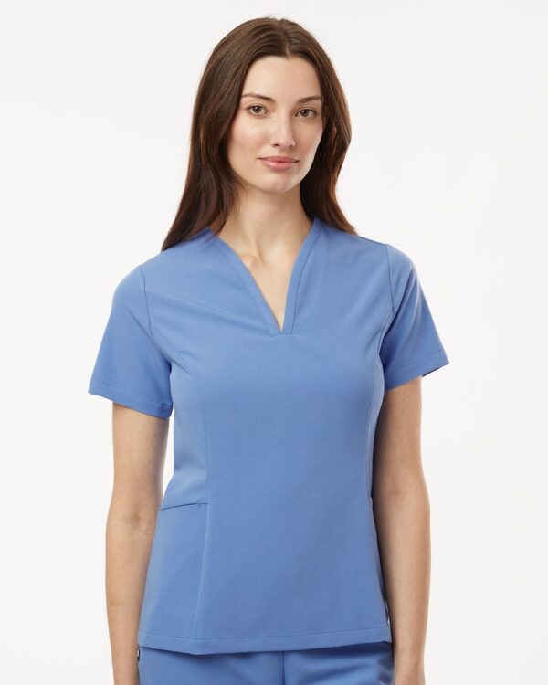 Womens Calix Fit & Flare Scrub V-Neck Top