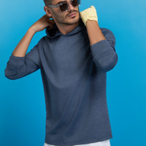 Mens Melange Ice Nylon Hoodie