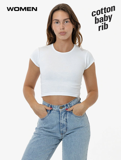 Cap Sleeve Baby Rib Crop Top