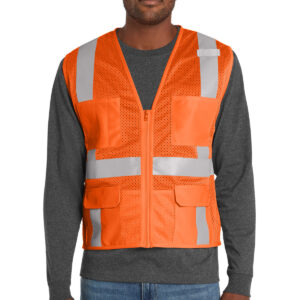 CornerStone ANSI 107 Class 2 Mesh Six-Pocket Zippered Vest. CSV104