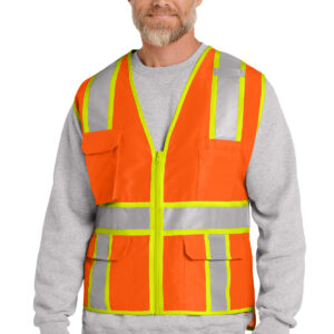 CornerStone ANSI 107 Class 2 Surveyor Zippered Two-Tone Vest. CSV105