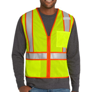CornerStone ANSI 107 Class 2 Mesh Zippered Two-Tone Vest. CSV103