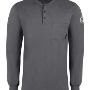 Men's Long Sleeve Tagless Henley Shirt