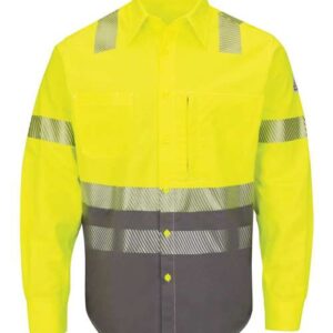 Men's Tall Hi-Visibility Color Block Uniform Shirt - EXCEL FR® ComforTouch® - 7 oz.