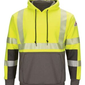Men's Hi-Visibility Color-Blocked Hooded Sweatshirt