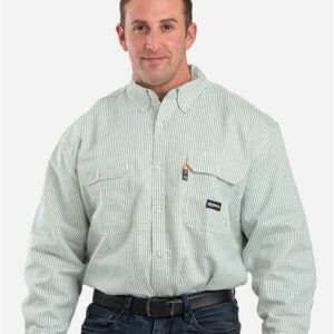 Men's Tall Flame-Resistant Down Plaid Work Shirt