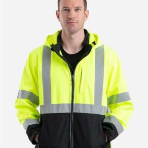 Men's Tall Hi-Vis Class 3 Hooded Soft Shell Jacket