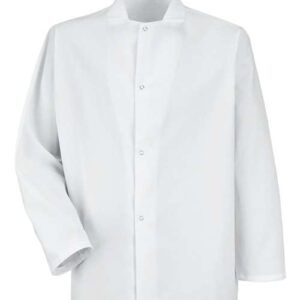 Men's Gripper-Front Short Butcher Coat