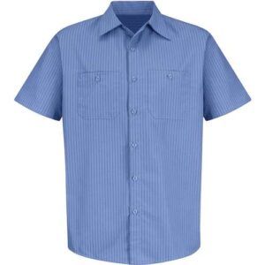 Men's Industrial Stripe Short Sleeve Work Shirt