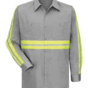 Men's Enhanced Visibility Long Sleeve Cotton Work Shirt