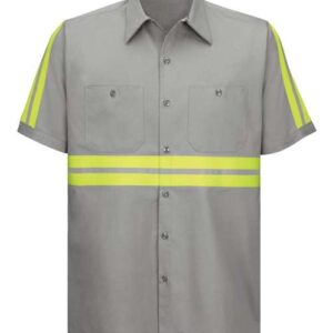 Men's Enhanced Visibility Short Sleeve Cotton Work Shirt