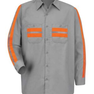 Men's Industrial Enhanced-Visibility Long Sleeve Work Shirt