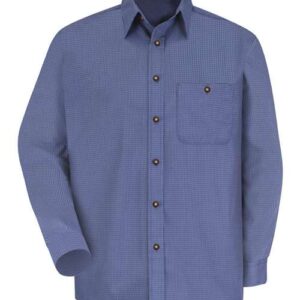 Men's Mini-Plaid Uniform Long Sleeve Shirt