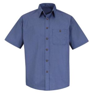 Men's Mini-Plaid Uniform Short Sleeve Shirt