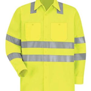 Men's High Visibility Safety Long Sleeve Work Shirt