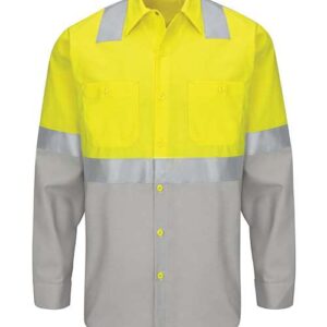 Men's Tall Enhanced & Hi-Visibility Long Sleeve Work Shirt