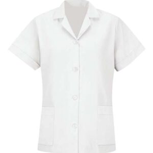 Women's Loose Fit Short Sleeve Button Smock