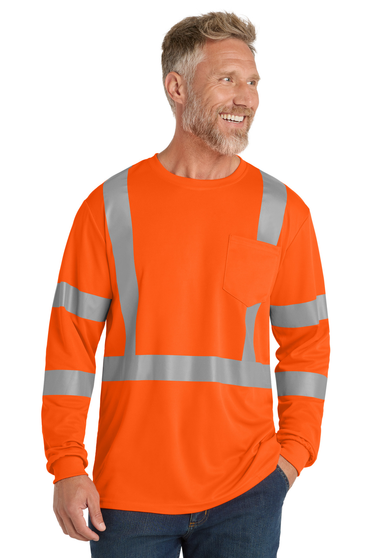 CornerStone ANSI 107 Class 3 Mesh Long Sleeve Tee. CS203
