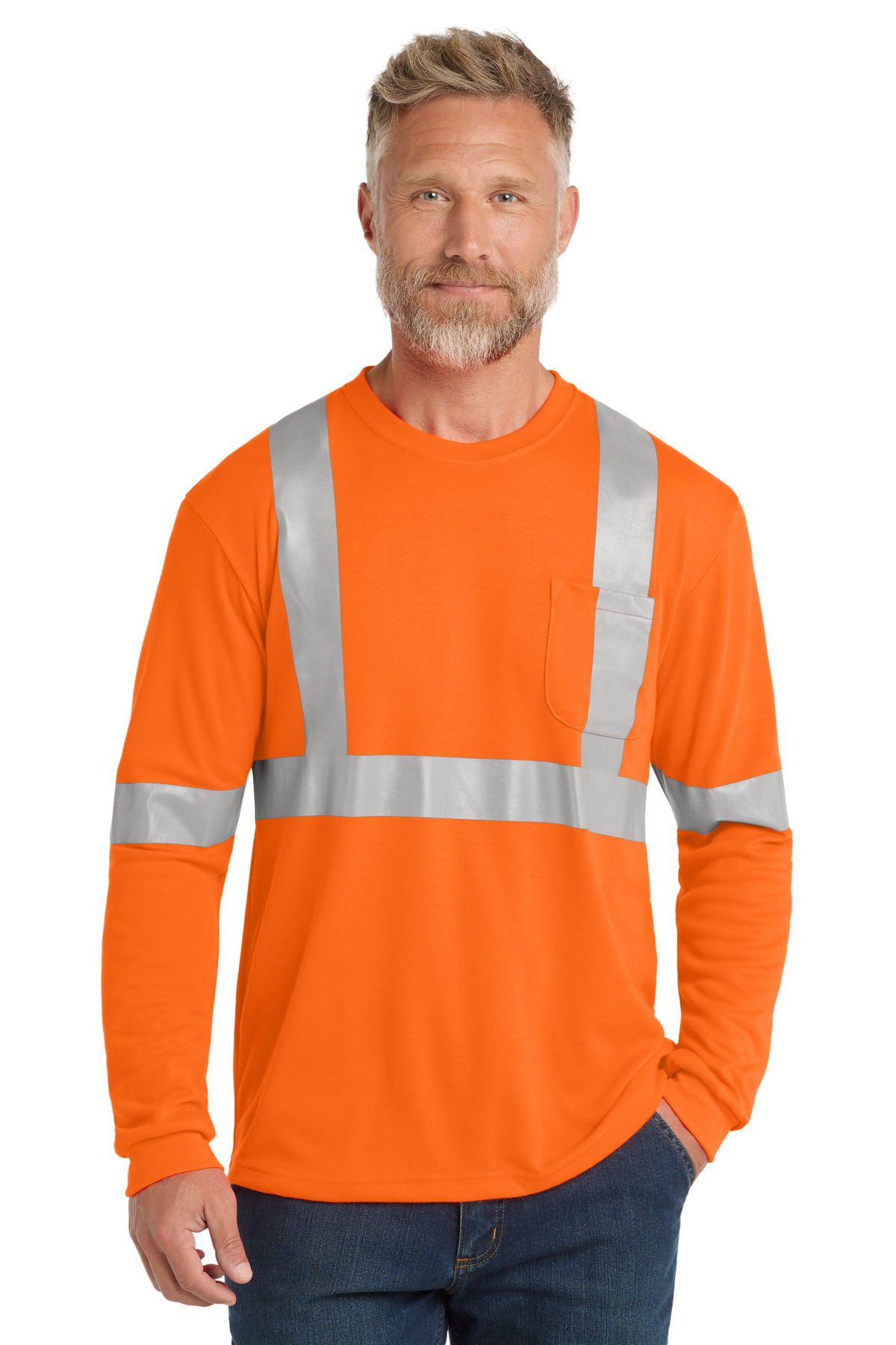 CornerStone ANSI 107 Class 2 Long Sleeve Safety T-Shirt. CS401LS
