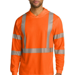 CornerStone ANSI 107 Class 3 Long Sleeve Segmented Tape Hooded Tee CS208